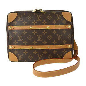 LOUIS VUITTON Soft Trunk Messenger Monogram Canvas Leather Zip Around Closure
